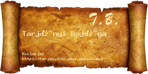 Tarjányi Bojána névjegykártya